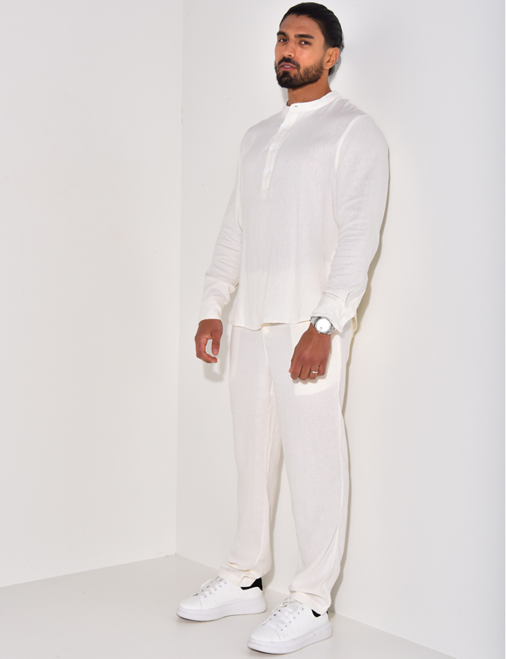 Ensemble pantalon et polo à col tunisien