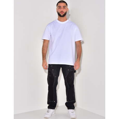 Jeans destroy à empiècements et tâches de peinture Jeans destroy à empiècements et tâches de peinture