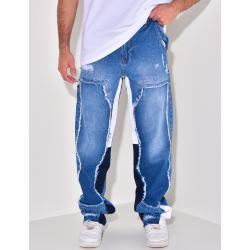 Jeans coupe droite à empiècements Jeans coupe droite à empiècements