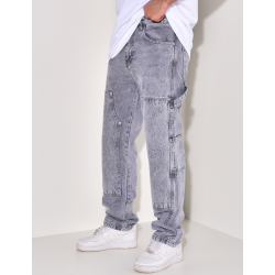Jeans avec empiècements à motifs en relief