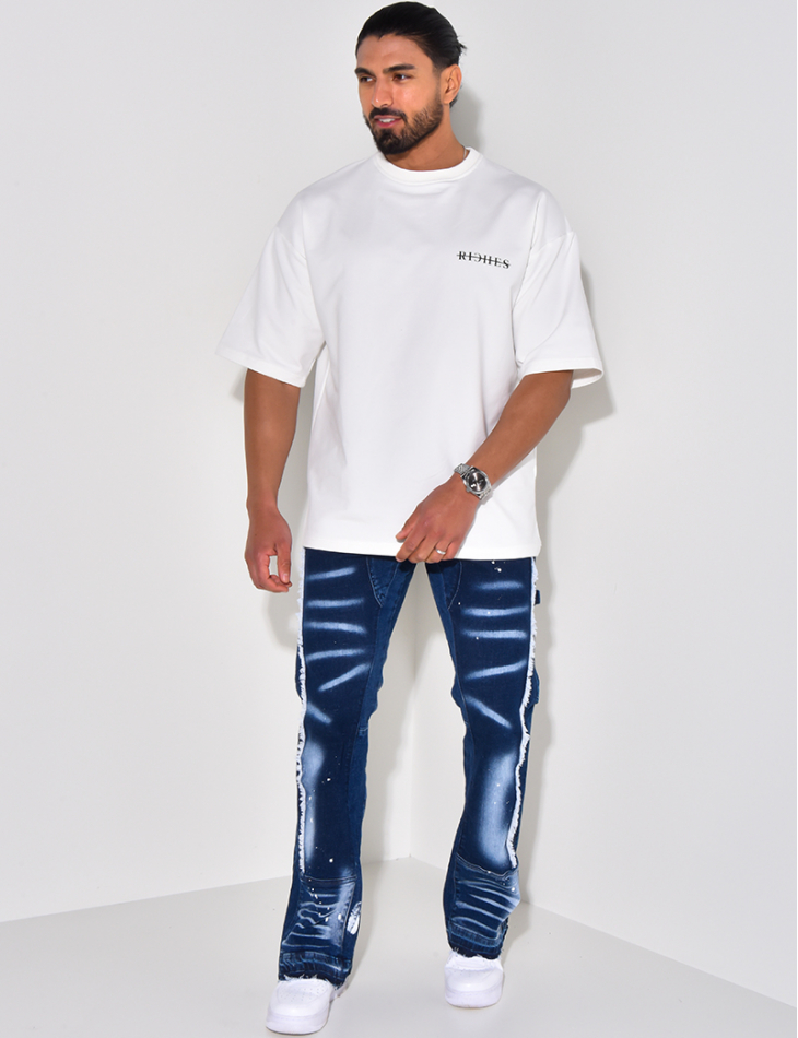 Jeans flare à tâches de peinture Jeans flare à tâches de peinture