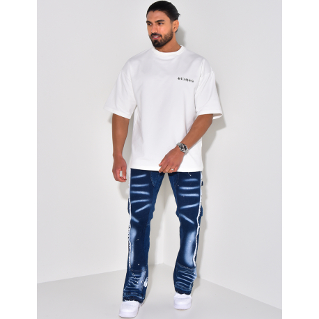 Jeans flare à tâches de peinture Jeans flare à tâches de peinture