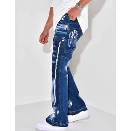 Jeans flare à tâches de peinture Jeans flare à tâches de peinture