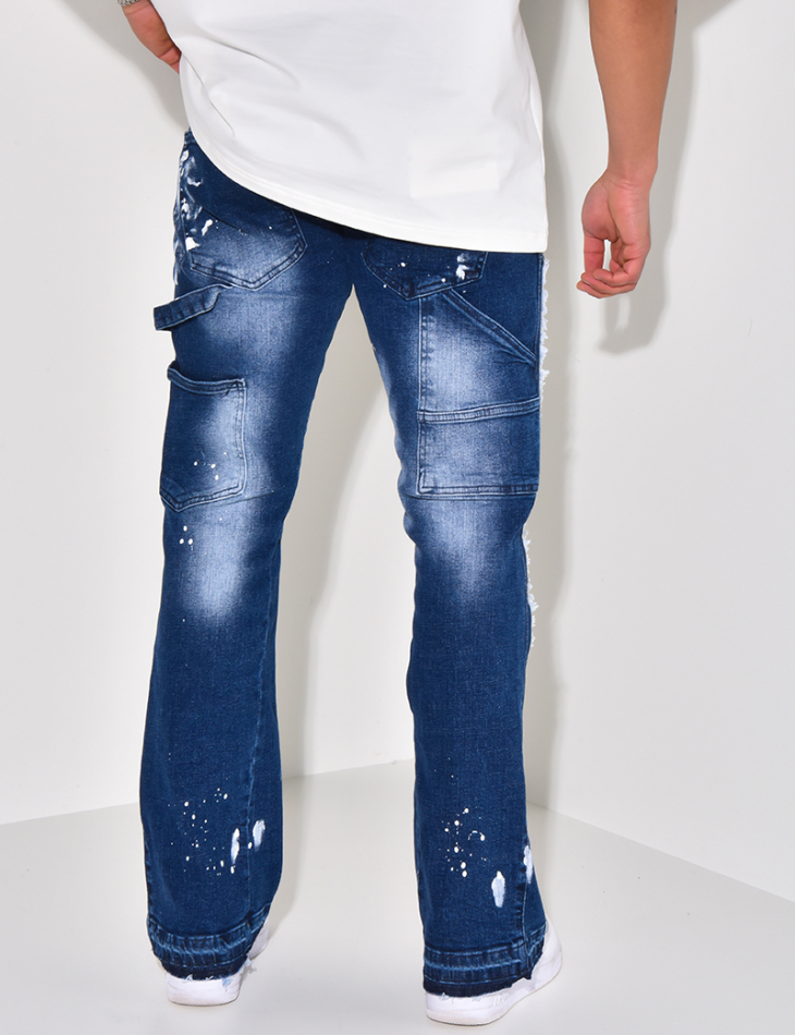 Jeans flare à tâches de peinture Jeans flare à tâches de peinture