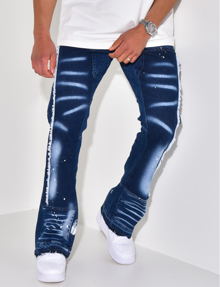 Jeans flare à tâches de peinture Jeans flare à tâches de peinture