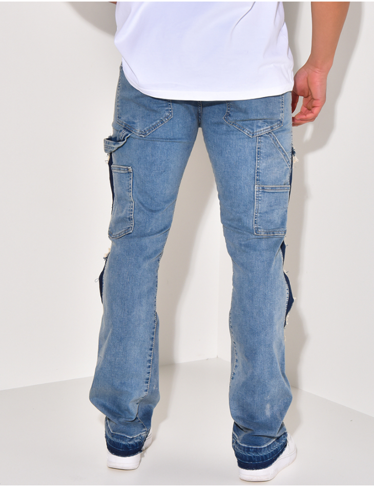 Jeans à empiècements et tâches de peinture Jeans à empiècements et tâches de peinture