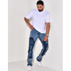 Jeans à empiècements et tâches de peinture Jeans à empiècements et tâches de peinture