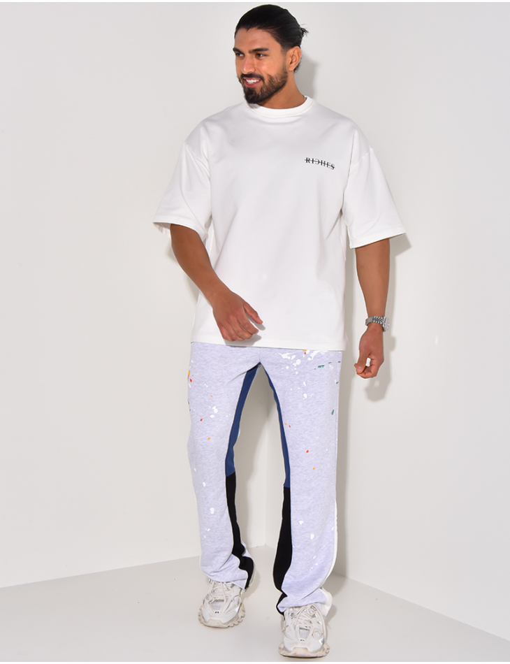 Pantalon de jogging à tâches de peinture Pantalon de jogging à tâches de peinture
