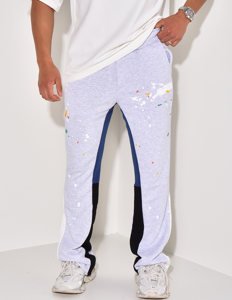 Pantalon de jogging à tâches de peinture