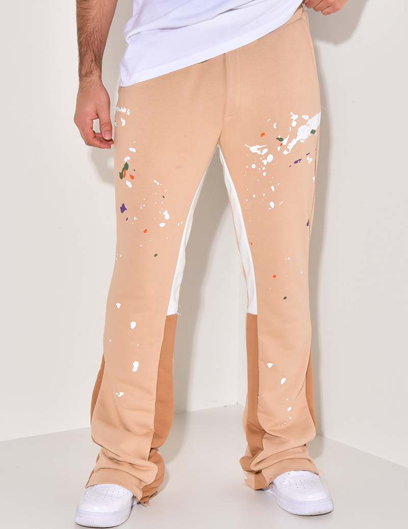 Pantalon de jogging à tâches de peinture