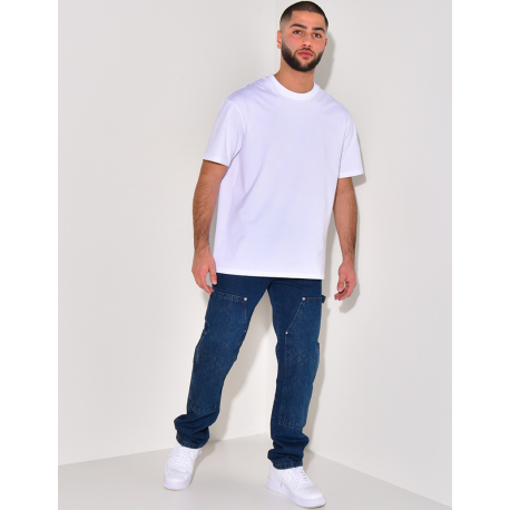 Jeans avec empiècements à motifs en relief Jeans avec empiècements à motifs en relief