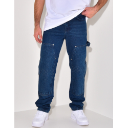 Jeans avec empiècements à motifs en relief Jeans avec empiècements à motifs en relief