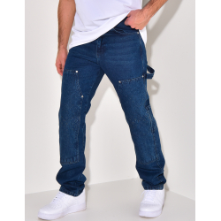 Jeans avec empiècements à motifs en relief Jeans avec empiècements à motifs en relief