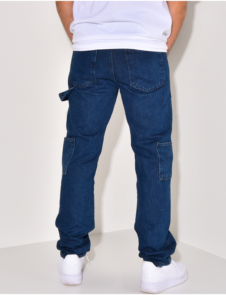 Jeans avec empiècements à motifs en relief Jeans avec empiècements à motifs en relief