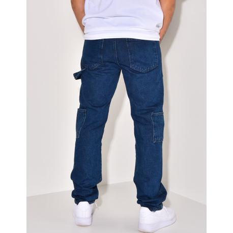 Jeans avec empiècements à motifs en relief Jeans avec empiècements à motifs en relief