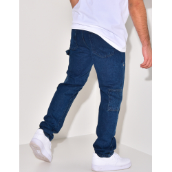 Jeans avec empiècements à motifs en relief Jeans avec empiècements à motifs en relief