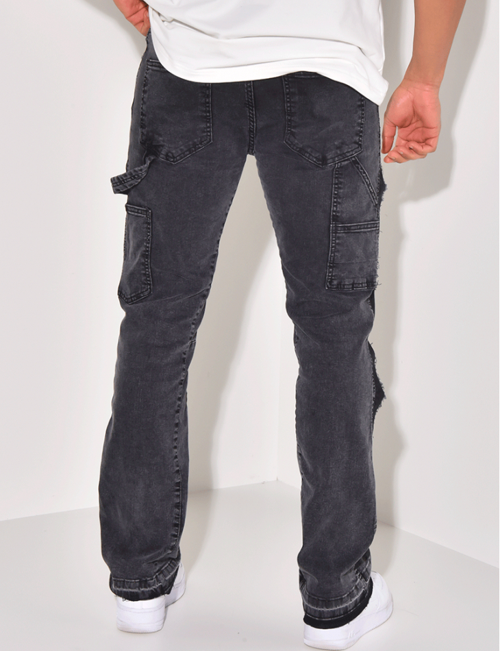 Jeans à empiècements et tâches de peinture Jeans à empiècements et tâches de peinture