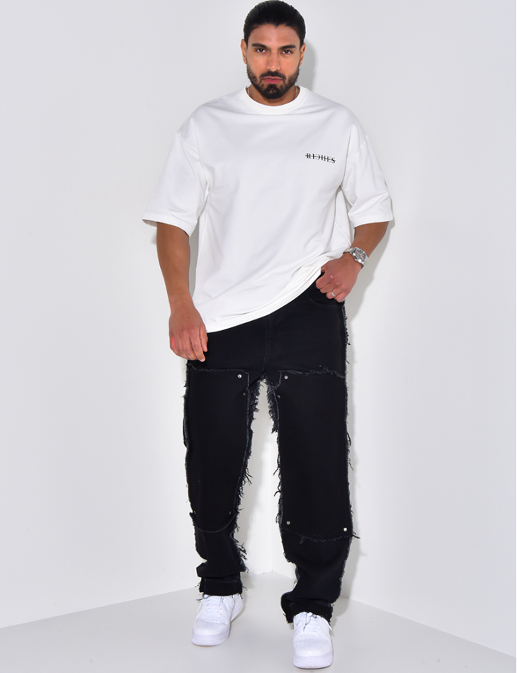 Jeans à empiècements effet déchiré Jeans à empiècements effet déchiré