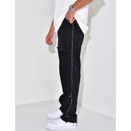 Jeans à empiècements effet déchiré Jeans à empiècements effet déchiré