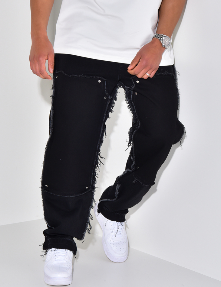 Jeans à empiècements effet déchiré Jeans à empiècements effet déchiré