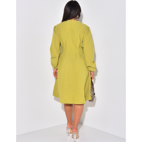 Textured fitted mid-length dress