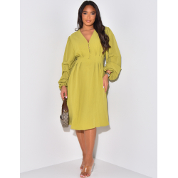 Textured fitted mid-length dress