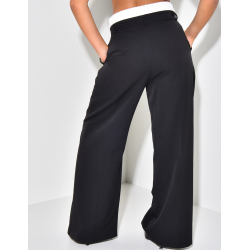 Straight-fit tailored trousers with contrast lining Straight-fit tailored trousers with contrast lining