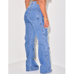 jeans coupe large à poches effet cargo jeans coupe large à poches effet cargo