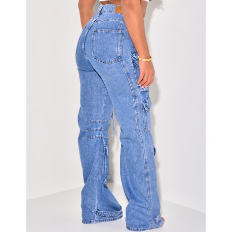 jeans coupe large à poches effet cargo jeans coupe large à poches effet cargo
