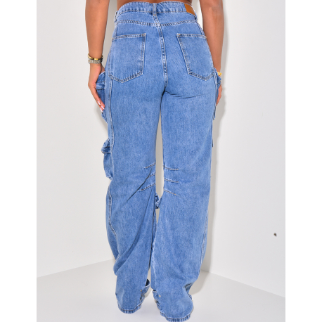 jeans coupe large à poches effet cargo jeans coupe large à poches effet cargo