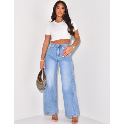 Jeans taille haute coupe large