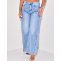 Jeans taille haute coupe large