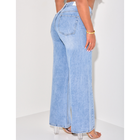 Jeans taille haute coupe large