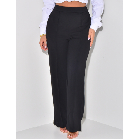 Pantalon de tailleur droit à bandes  Pantalon de tailleur droit à bandes