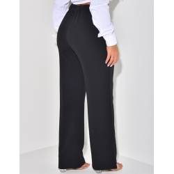 Pantalon de tailleur droit à bandes  Pantalon de tailleur droit à bandes