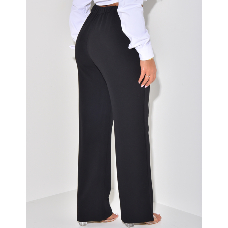 Pantalon de tailleur droit à bandes  Pantalon de tailleur droit à bandes