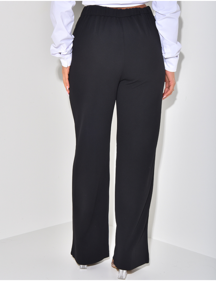 Pantalon de tailleur droit à bandes  Pantalon de tailleur droit à bandes
