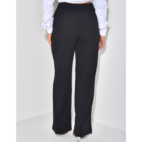 Pantalon de tailleur droit à bandes  Pantalon de tailleur droit à bandes