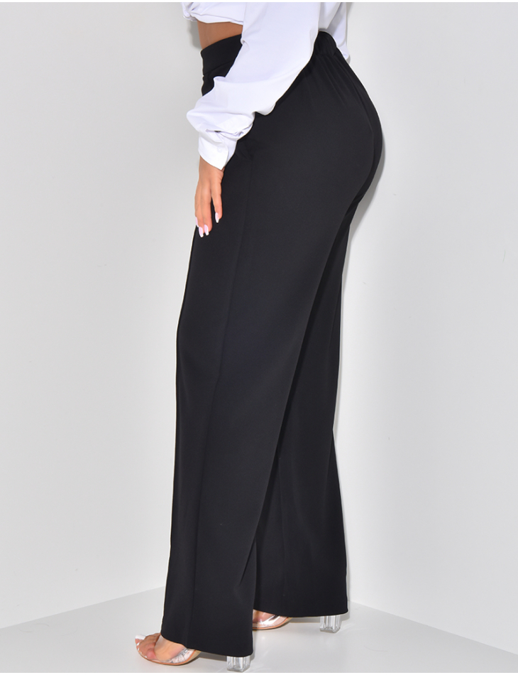 Pantalon de tailleur droit à bandes  Pantalon de tailleur droit à bandes