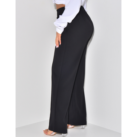 Pantalon de tailleur droit à bandes  Pantalon de tailleur droit à bandes