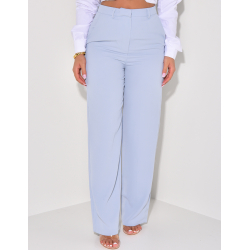 High-waisted, wide-leg tailored pants
