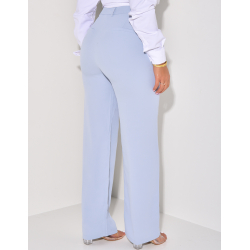 High-waisted, wide-leg tailored pants