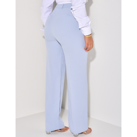 High-waisted, wide-leg tailored pants
