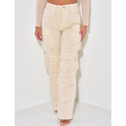 Jeans cargo stretchy multipoches