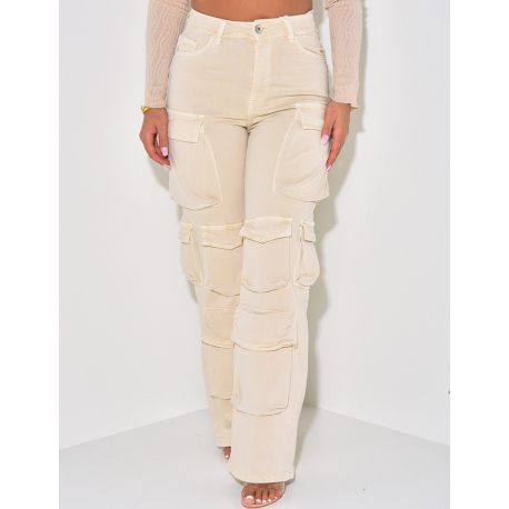 Jeans cargo stretchy multipoches