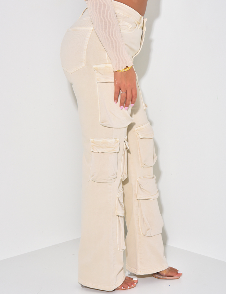 Jeans cargo stretchy multipoches