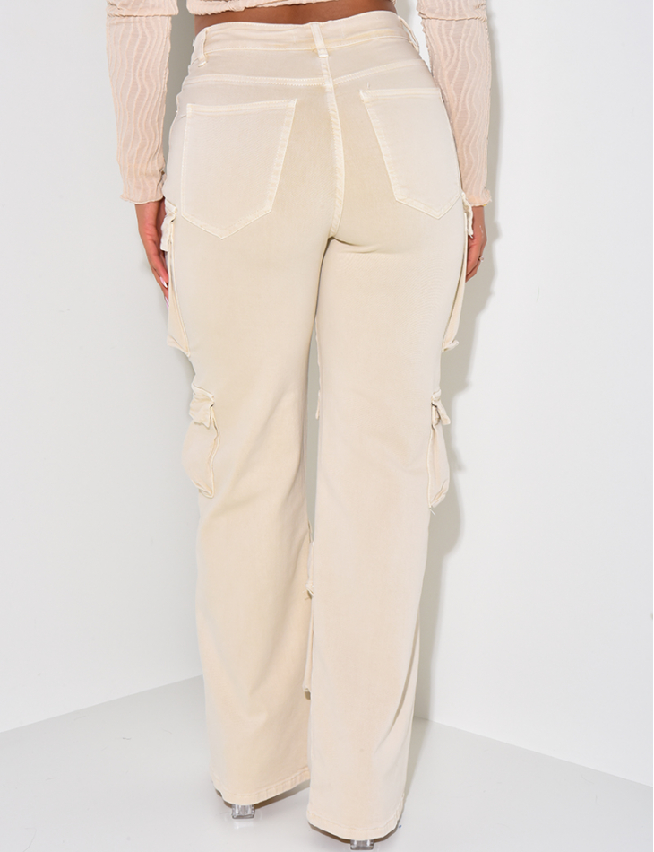 Jeans cargo stretchy multipoches