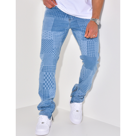 Jeans mit geometrischem Muster