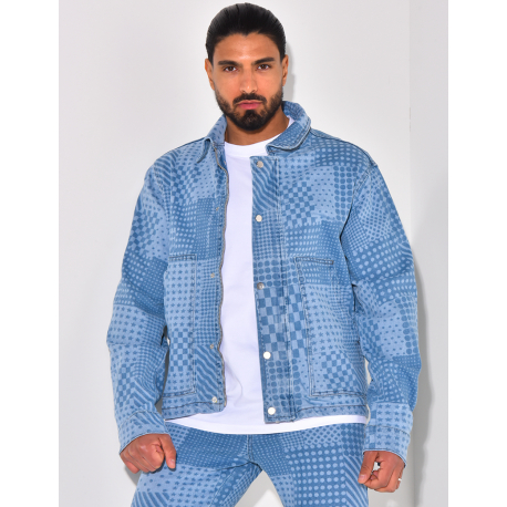 Gemusterte Jeansjacke