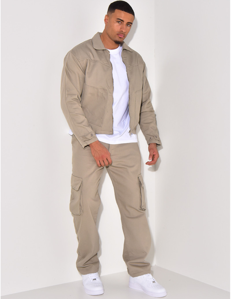 Cargo-Ensemble aus Hose und Jacke